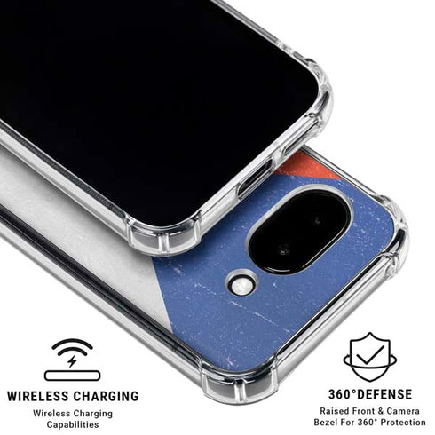 Czech Republic Flag Distressed Google Pixel 9a Clear Case